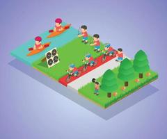 Sport park concept banner, isometric style vector