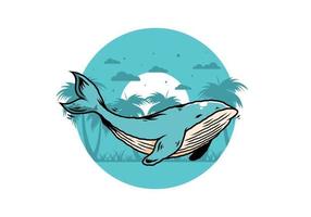 The big whale of ocean illustration vector