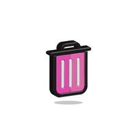 3d isolated trash can vector icon.