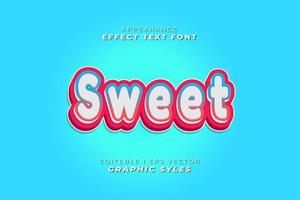 Editable text effect sticker font. vector