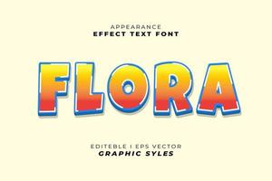 fuente de efecto de texto color 3d. vector