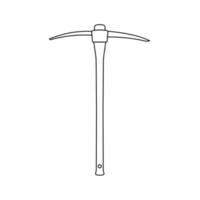 Pickaxe Outline Icon Illustration on Isolated White Background vector