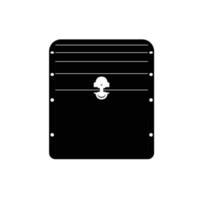 silueta del cofre del tesoro. elemento de diseño de icono en blanco y negro sobre fondo blanco aislado vector