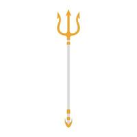 Trident Flat Illustration. Clean Icon Design Element on Isolated White Background vector
