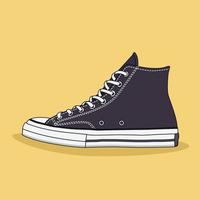 Ilustración de icono de vector de zapatillas. vectores de zapatos. estilo de caricatura plano adecuado para la página de inicio web, pancarta, volante, pegatina, papel tapiz, fondo