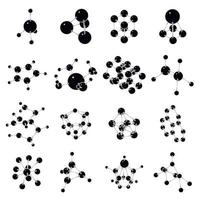conjunto de iconos de moléculas, estilo simple vector