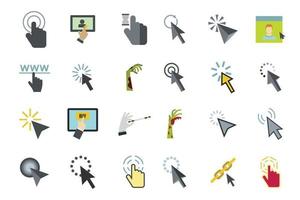 Cursor icon set, flat style vector