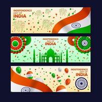 bandera del día de la independencia de la india vector