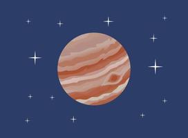 Jupiter Vector Planet Illustration in Space Starry Sky for Astronomy Astrophysics Education Poster or Graphic Elements