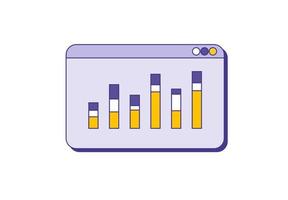 gráfico de datos informe de negocios estadística plano simple vector ilustración