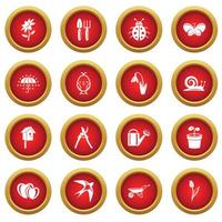 Spring icons set, simple style vector
