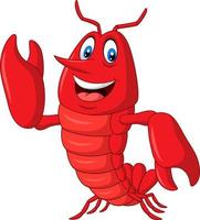 Cartoon lobster waving on white background vector