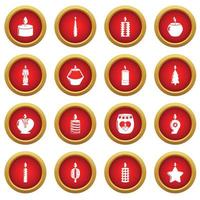 Candle forms icons set light, simple style vector