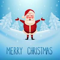 Santa claus standing in the snow vector