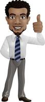 Cartoon businessman showing thumbs up sign vector