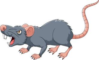 Cartoon rat with angry expression vector