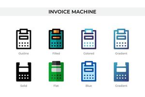 Invoice Machine icon in different style. Invoice Machine vector icons designed in outline, solid, colored, filled, gradient, and flat style. Symbol, logo illustration. Vector illustration
