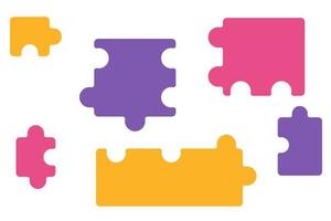 Disconnected pieces of a multi-colored puzzle in a flat style, a background for business concepts vector