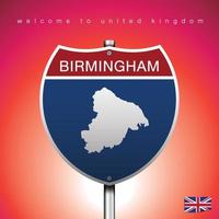 The City label and map of United Kingdom In American Signs Style