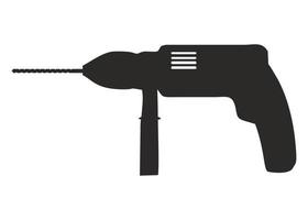 Power drill vector icon. Portable electric hand drill icon on a white background.