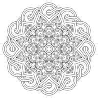 Arabesque Mandala Background, Mehndi, tattoo, Islam, Arabic, Indian. Minimal floral pattern. Coloring book page. vector