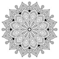Mandala pattern art background Black and White Minimal flower pattern. Coloring book page. Pro Vector