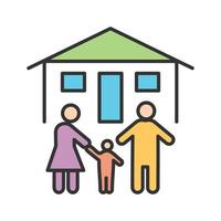 Family Home Filled Line Icon vector