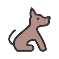 icono de línea llena de perro mascota vector