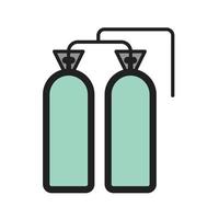 Oxygen Tanks Filled Line Icon vector