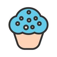 icono de línea llena de cupcakes vector