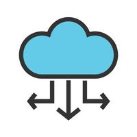 Cloud Data Distribution Filled Line Icon vector