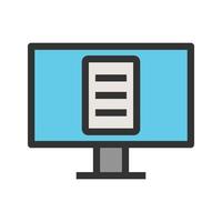 Online Lectures Filled Line Icon vector