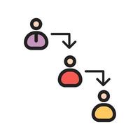 Chain of Command Filled Line Icon vector