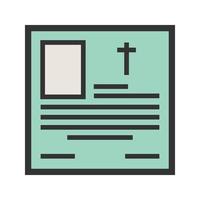 Obituary Filled Line Icon vector