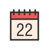 Calendar Filled Line Icon vector