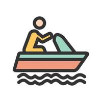 Boating Filled Line Icon vector