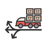 Multiple Delivery Points Filled Line Icon vector