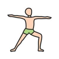 Warrior Pose Left Filled Line Icon vector