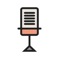 Table Mic Filled Line Icon vector