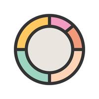 Donut Chart Filled Line Icon vector