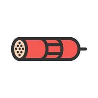 Salami Filled Line Icon vector