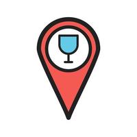 Bar Location Filled Line Icon vector