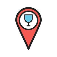 Bar Location Filled Line Icon vector