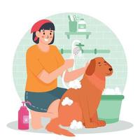 peluquero profesional de mascotas vector