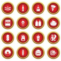 conjunto de iconos de comida rápida, estilo simple vector