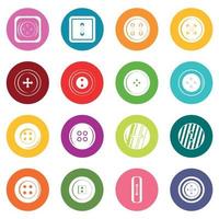 Clothes button icons many colors set vector