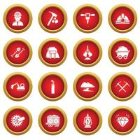 Mining minerals business icons set, simple style vector