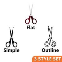 Scissors icons set vector