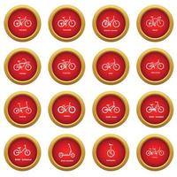 Bicycle types icons set, simple style vector