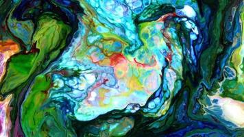 remolinos abstractos y pintura esparcida en el agua video